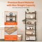 Rustic Open Shelf Bookshelf with Multi-Functional Hooks for Living Room, Bedroom, Bathroom